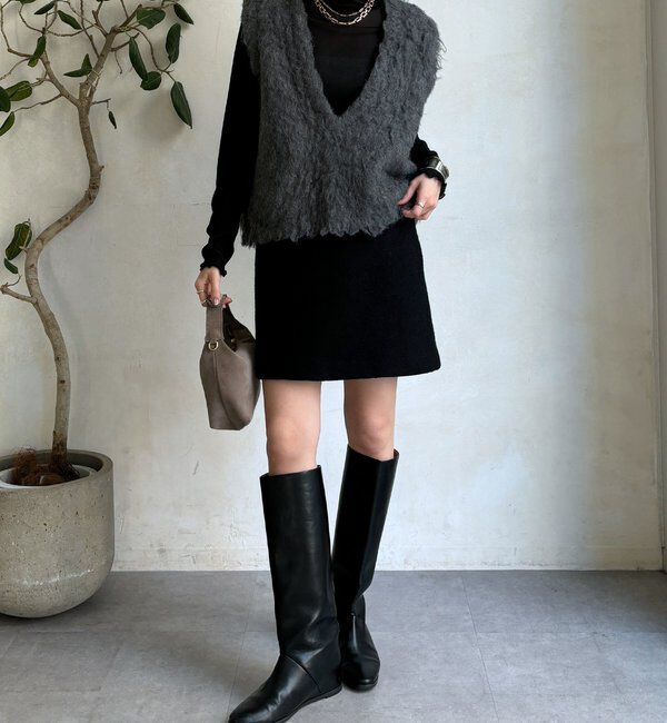  「【REI企画カラーあり】【前後2WAY】シャギーニットベスト」|ニット・セーター|