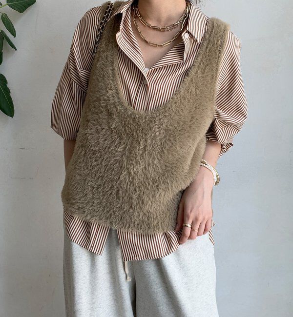  「ストライプポンチョブラウス」|シャツ・ブラウス|