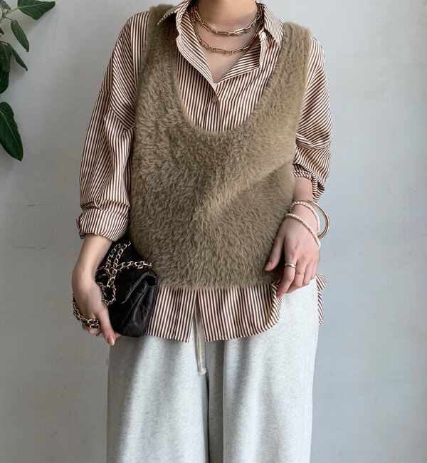  「ストライプポンチョブラウス」|シャツ・ブラウス|