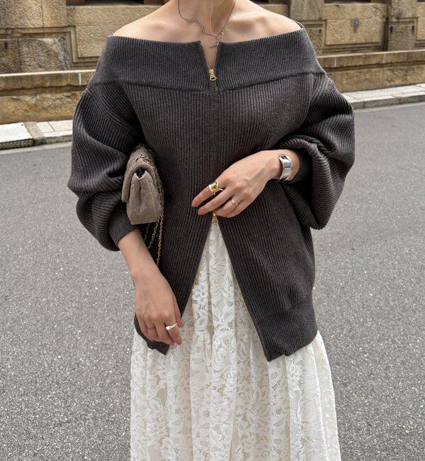  「フロントジップニット」|ニット・セーター|