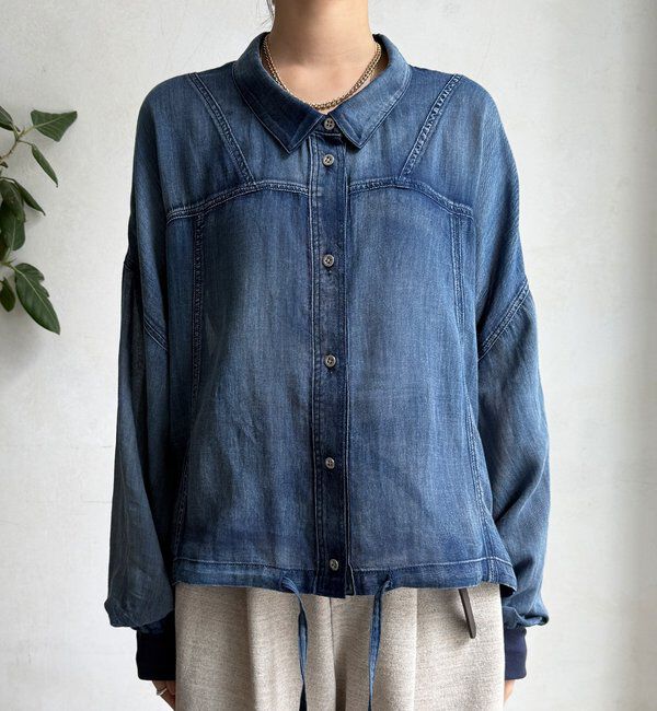  「袖リブシアーデニムドロストシャツ」|シャツ・ブラウス|