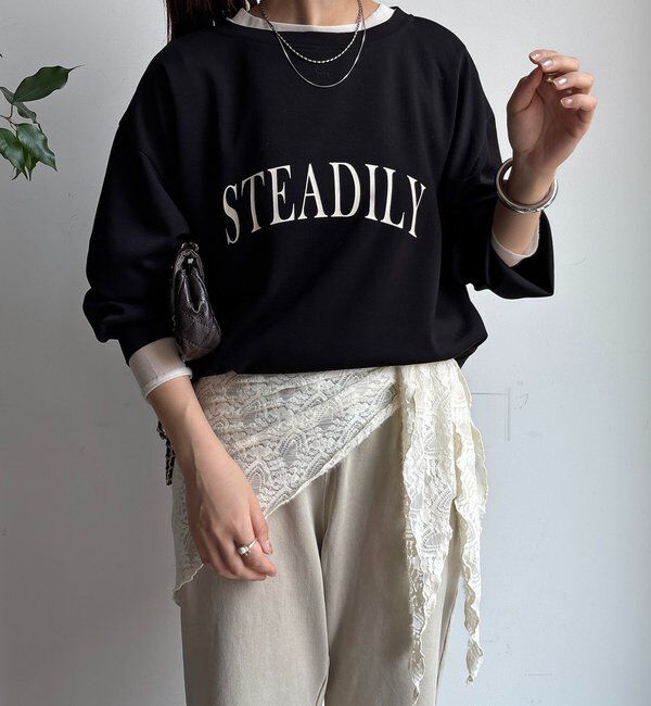  「前後ロゴポンチョプルオーバー」|Tシャツ・カットソー|ブラック