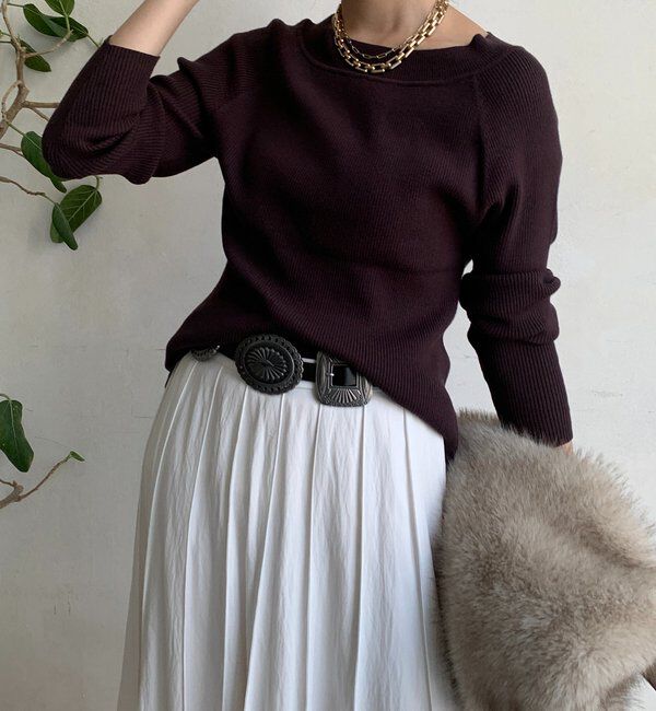  「ボートネックリブニット」|ニット・セーター|