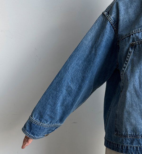  「【襟の取り外しが可能！】レザーカラーデニムジャケット」|ブルゾン・スタジャン|