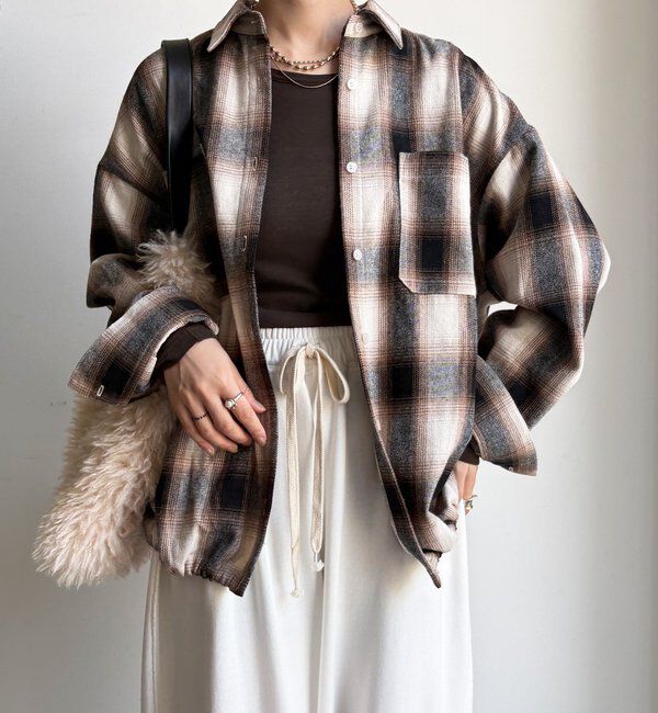  「起毛チェックドロストシャツ」|シャツ・ブラウス|