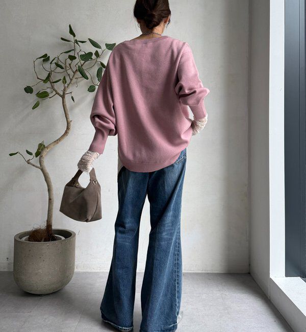  「アシメラウンドニットプルオーバー」|ニット・セーター|