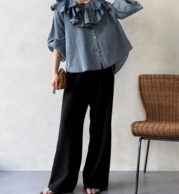  「【WEB限定/セットアップ対応】セミワイドフレアパンツ」|チノ|