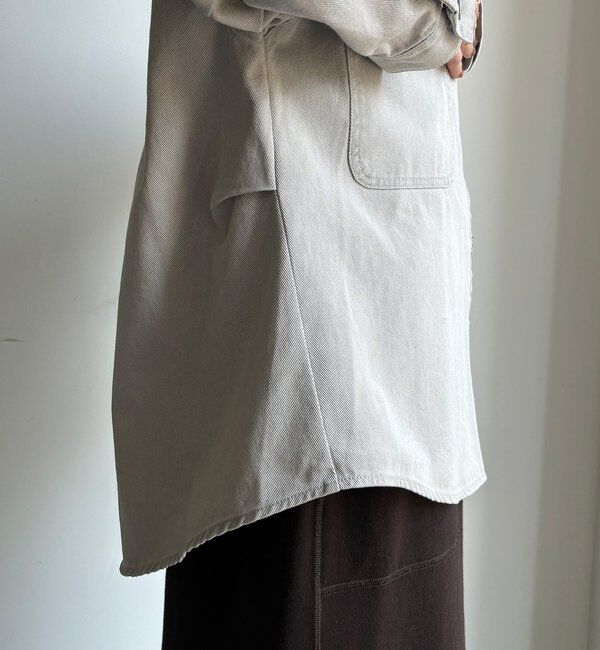  「フェイクレザー衿シャツジャケット」|ブルゾン・スタジャン|