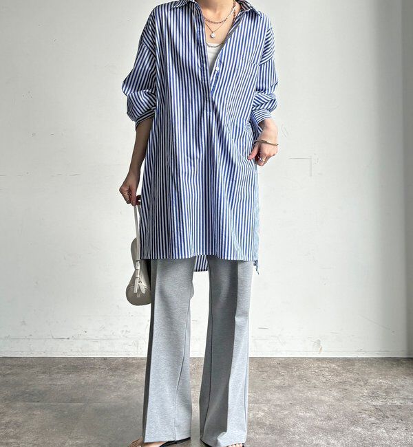  「センタープレスセミフレアパンツ」|チノ|