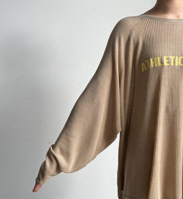  「【セットアップ可能】ワッフル編みロゴプリントニット」|ニット・セーター|