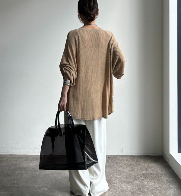  「【セットアップ可能】ワッフル編みロゴプリントニット」|ニット・セーター|