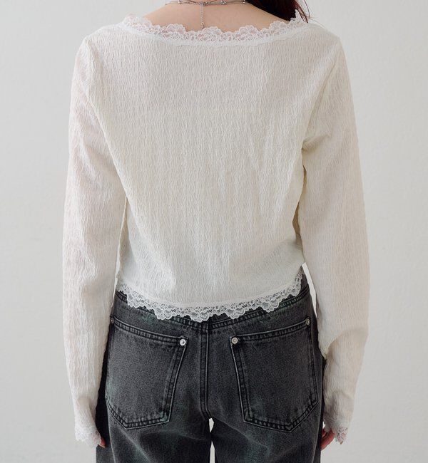  「レース切替カーディガン」|Tシャツ・カットソー|