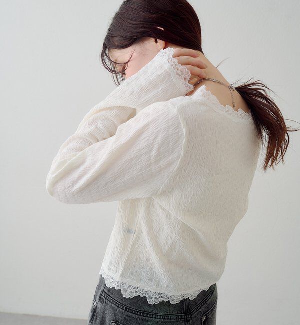  「レース切替カーディガン」|Tシャツ・カットソー|
