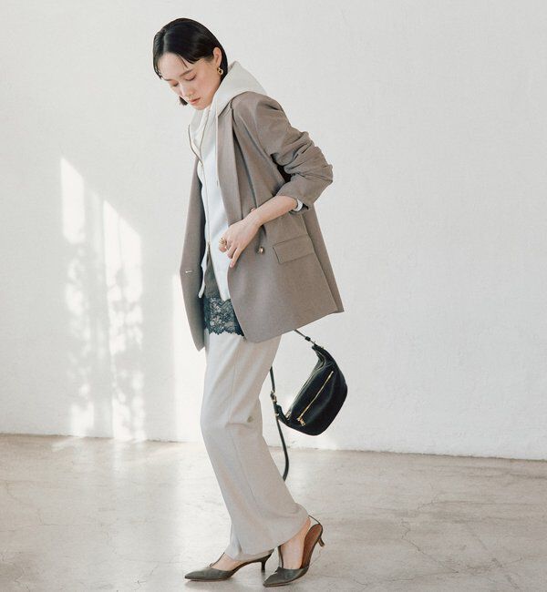  「【WEB限定/キレイめ上品】スポンジダンボールZIPパーカーカットソー」|パーカー|