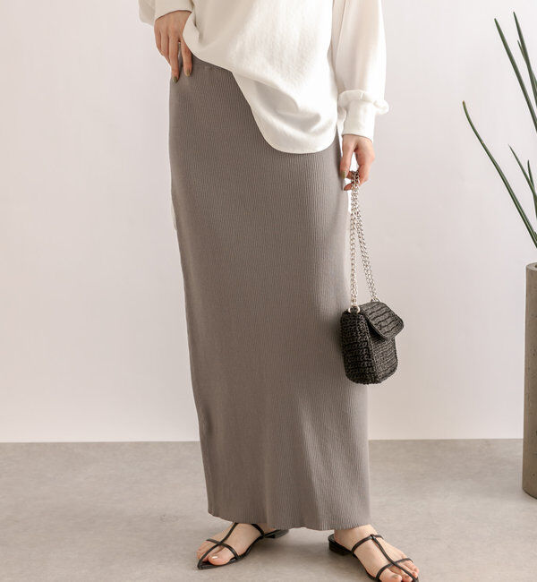  「【マイナス3kg/レビュー高評価☆】リブタイトスカート」|スカート|