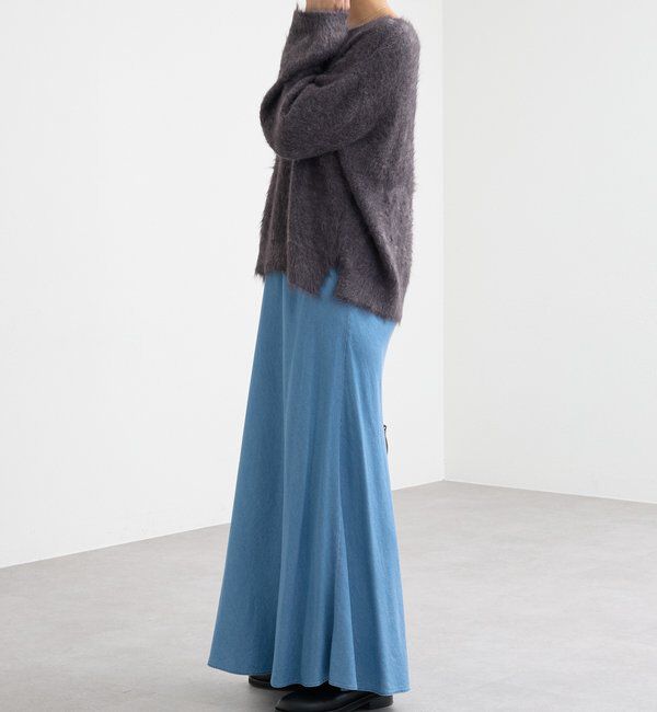  「【セットアップ可】ドレーピーデニムバイアススカート」|スカート|