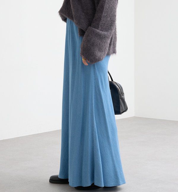  「【セットアップ可】ドレーピーデニムバイアススカート」|スカート|