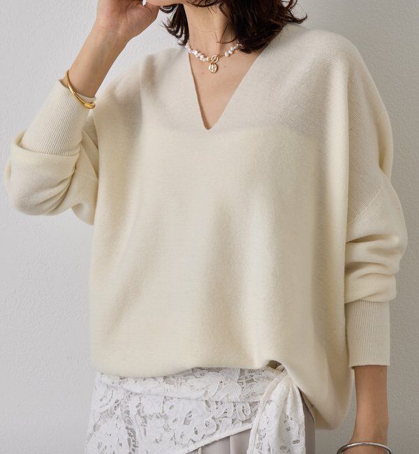  「【リバイバル/新色追加/7色展開】ウール100NEWバックボリュームニット」|ニット・セーター|