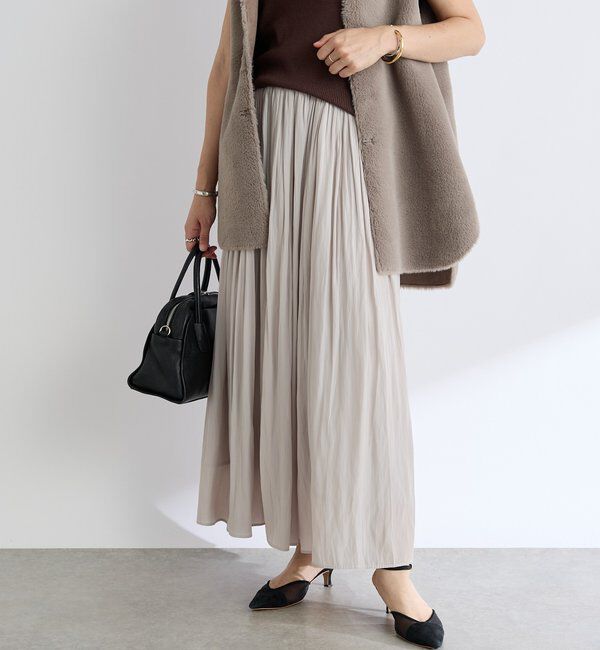  「【上品なシルエット】割繊ギャザースカート」|スカート|