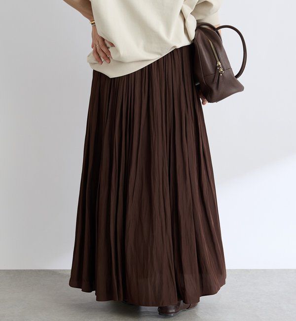  「【上品なシルエット】割繊ギャザースカート」|スカート|
