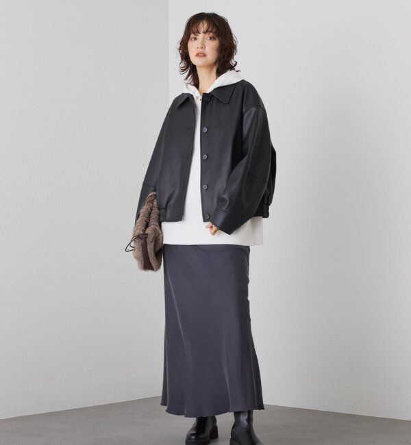  「【ロングシーズン活躍】スエットライクフーディニット」|ニット・セーター|