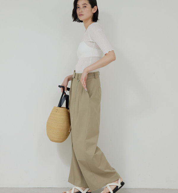  「【新色BR登場/セットアップ対応】ダブルタックパンツ」|スラックス|