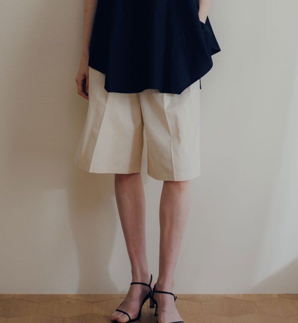  「【HERITANOVUM】ドライギャバハーフパンツ」|チノ|アイボリー