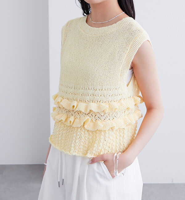  「フリルニットベスト」|ニット・セーター|