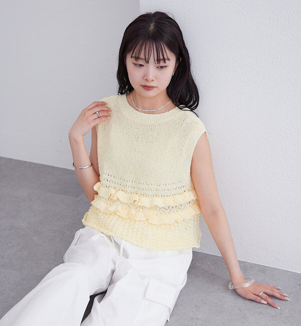  「フリルニットベスト」|ニット・セーター|