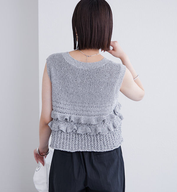  「フリルニットベスト」|ニット・セーター|
