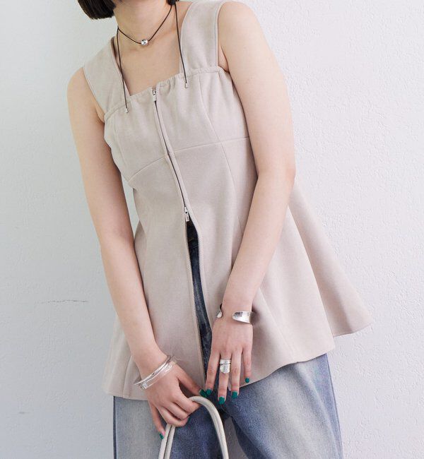  「フェイクスウェードペプラムビスチェ」|シャツ・ブラウス|