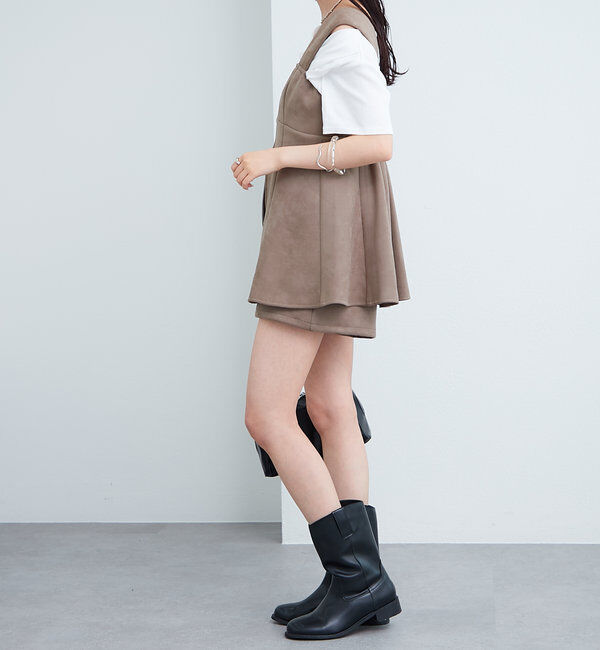  「フェイクスウェードペプラムビスチェ」|シャツ・ブラウス|