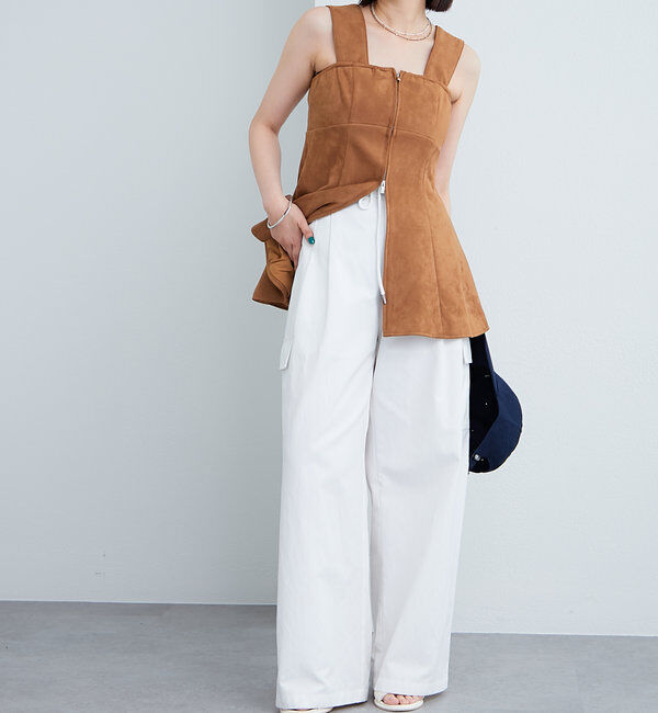  「フェイクスウェードペプラムビスチェ」|シャツ・ブラウス|