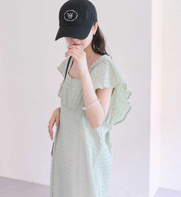  「シャーリングスクエアワンピース」|ワンピース|