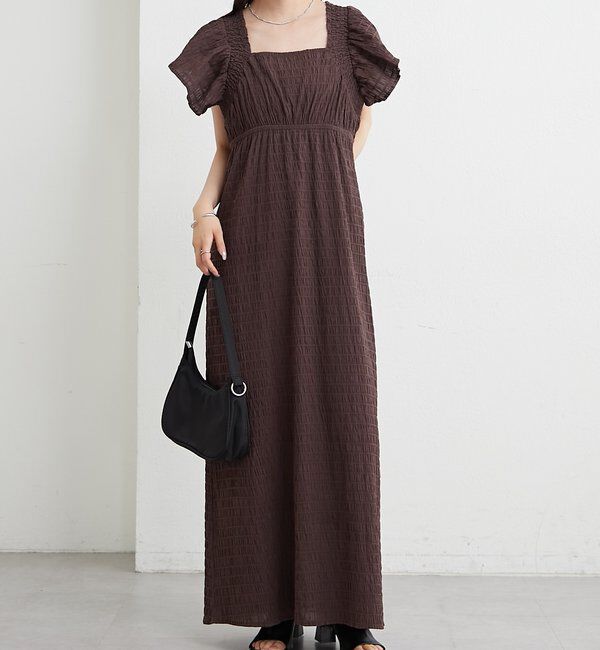  「シャーリングスクエアワンピース」|ワンピース|