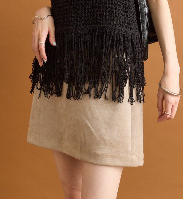  「フェイクスウェードミニスカパン」|スカート|アイボリー