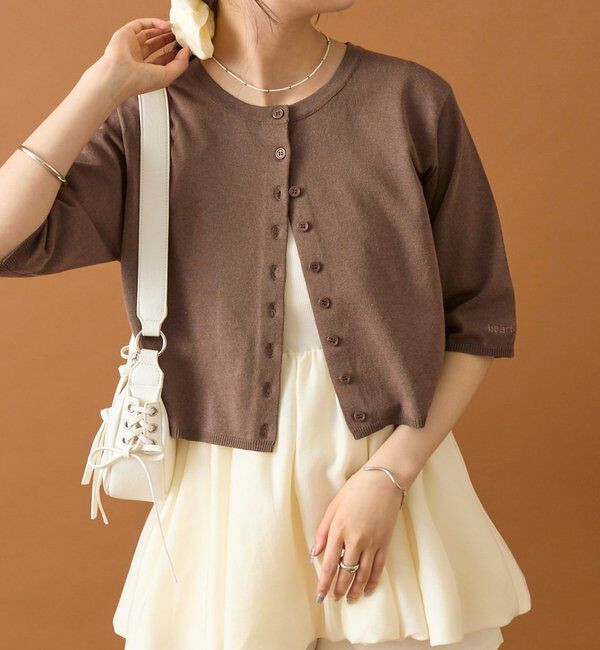  「チビボタンカーディガン」|カーディガン|モカ