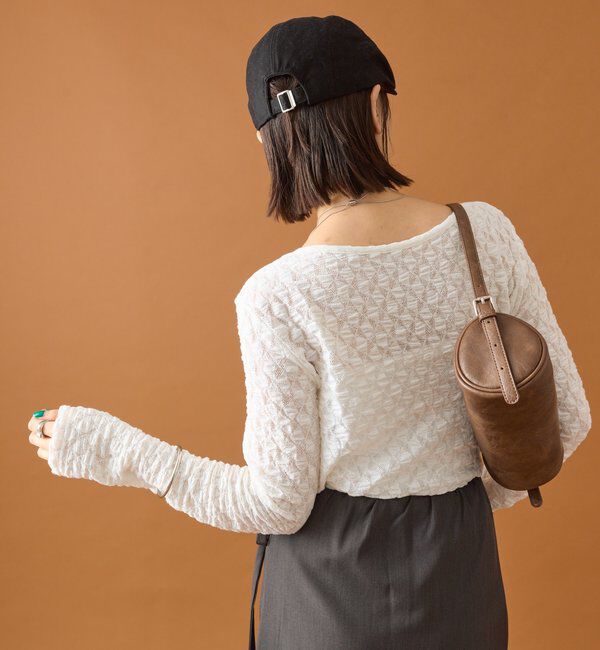  「レースオフショルロングTシャツ」|Tシャツ・カットソー|