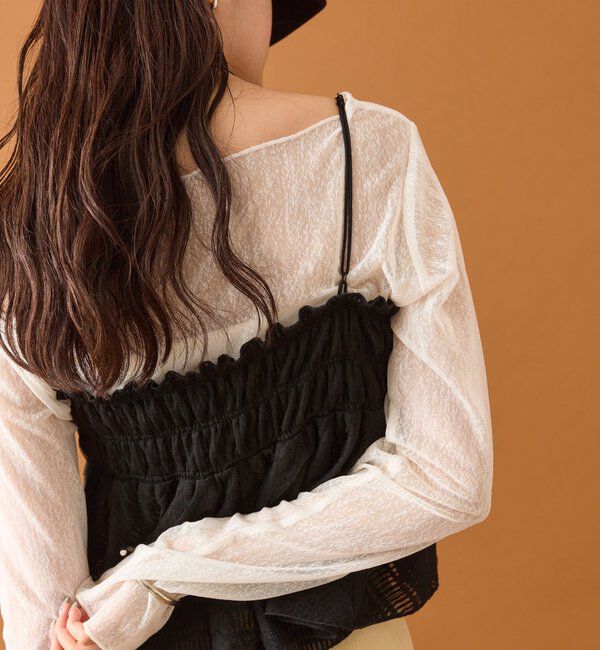  「【4色展開/レイヤードスタイル】チュールチェックビスチェ」|シャツ・ブラウス|