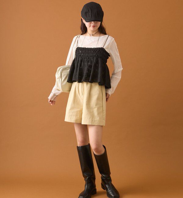  「【4色展開/レイヤードスタイル】チュールチェックビスチェ」|シャツ・ブラウス|