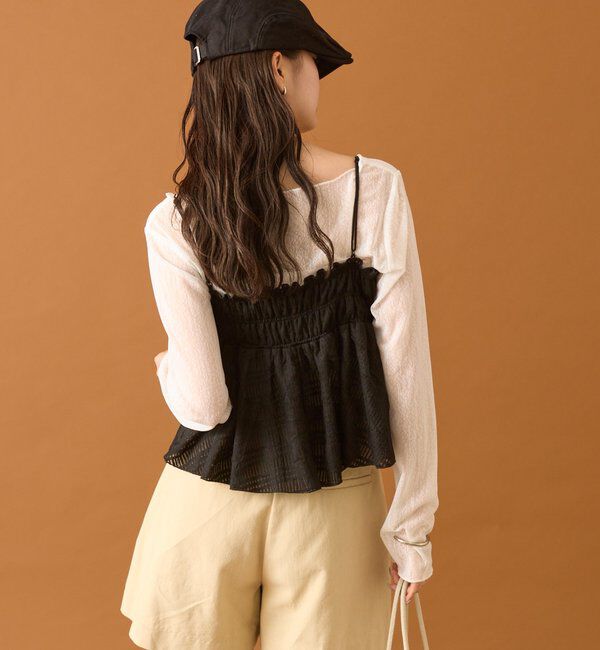  「【4色展開/レイヤードスタイル】チュールチェックビスチェ」|シャツ・ブラウス|