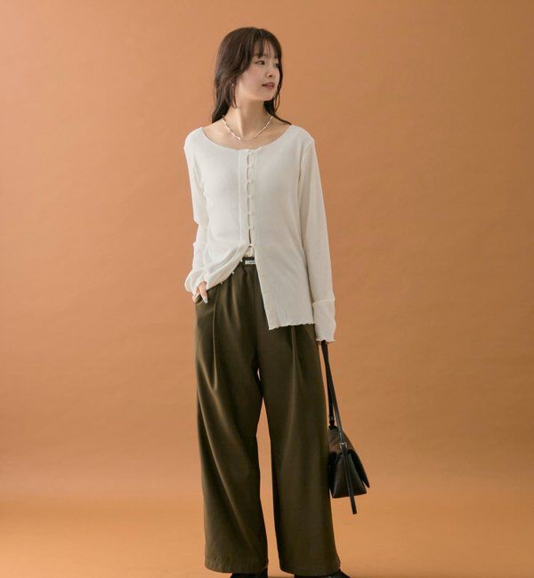  「【オールシーズン対応/WEB限定アイボリー】フリルイージーパンツ」|チノ|