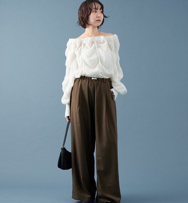  「【オールシーズン対応/WEB限定アイボリー】フリルイージーパンツ」|チノ|