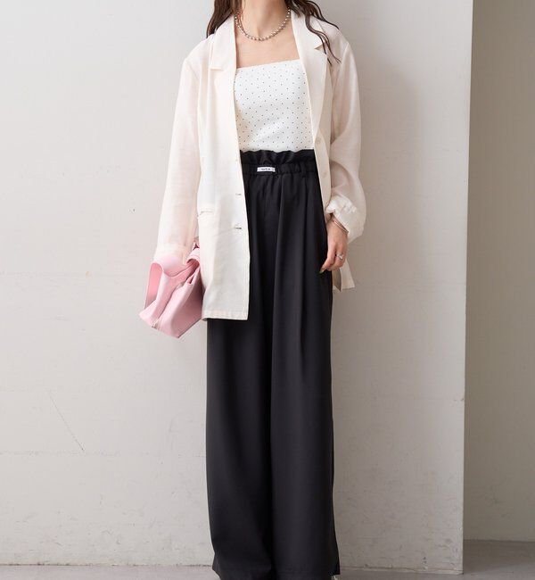  「【オールシーズン対応/WEB限定アイボリー】フリルイージーパンツ」|チノ|