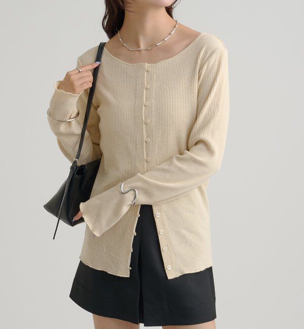  「起毛リブボタンカーディガン」|Tシャツ・カットソー|