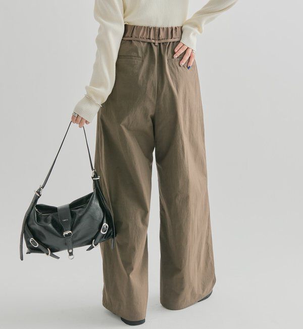  「サテンベルトパンツ」|チノ|