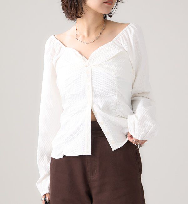  「長袖パフビスチェブラウス」|シャツ・ブラウス|