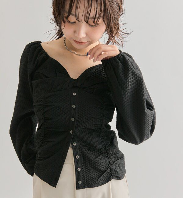  「長袖パフビスチェブラウス」|シャツ・ブラウス|