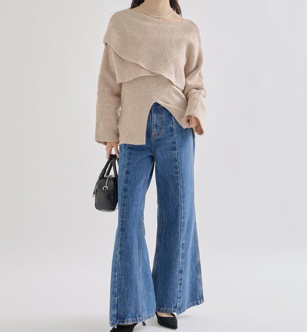  「クロスニットスリットキャミSET」|ニット・セーター|