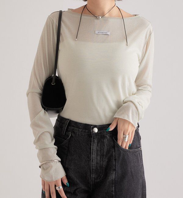  「ラメチュールプルオーバー」|Tシャツ・カットソー|アイボリー